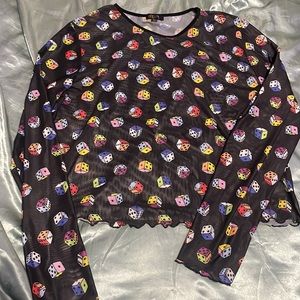 Dice Sheer Top